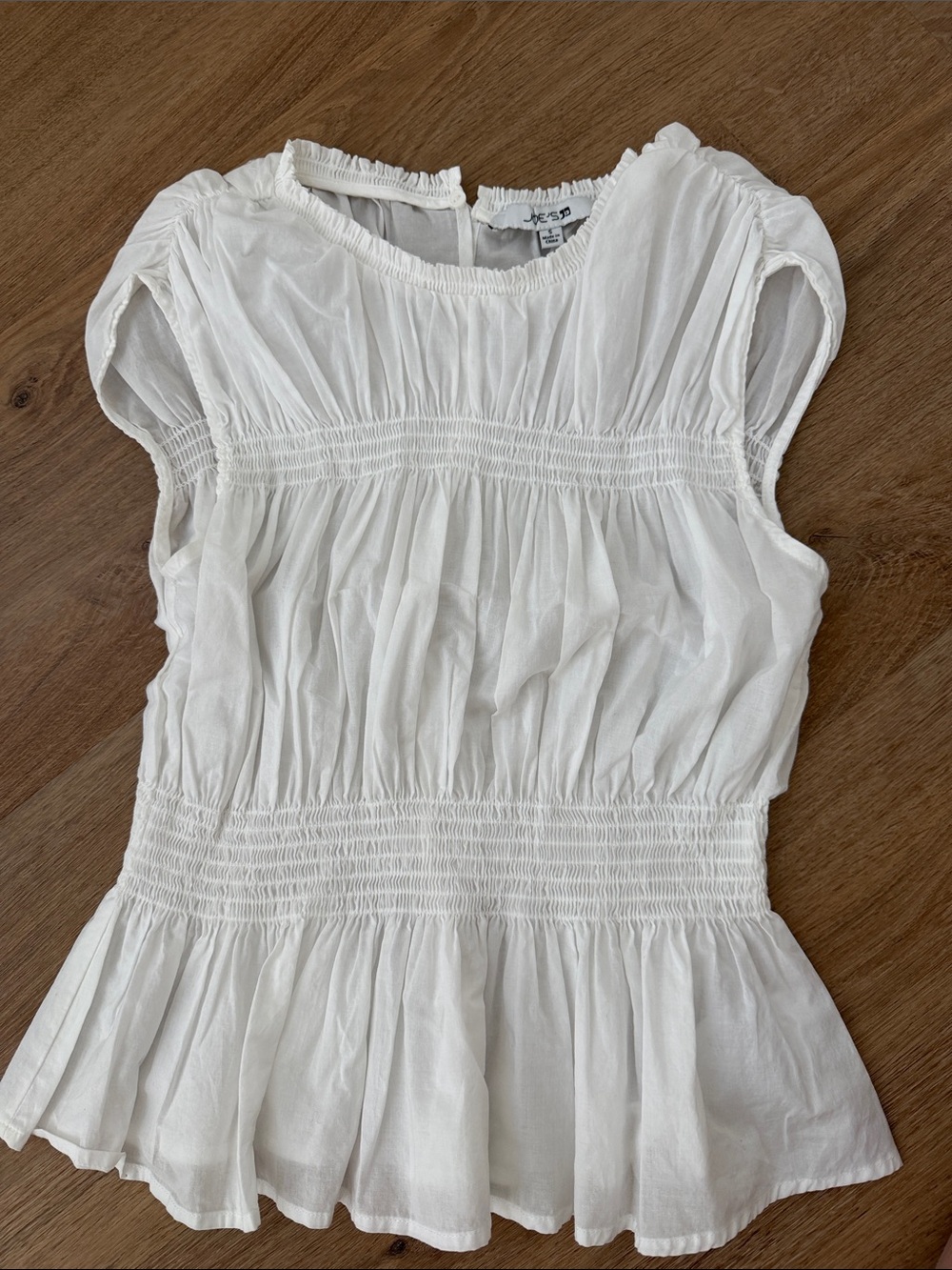 Joe's Jeans White Smocked Peplum Top for Girls